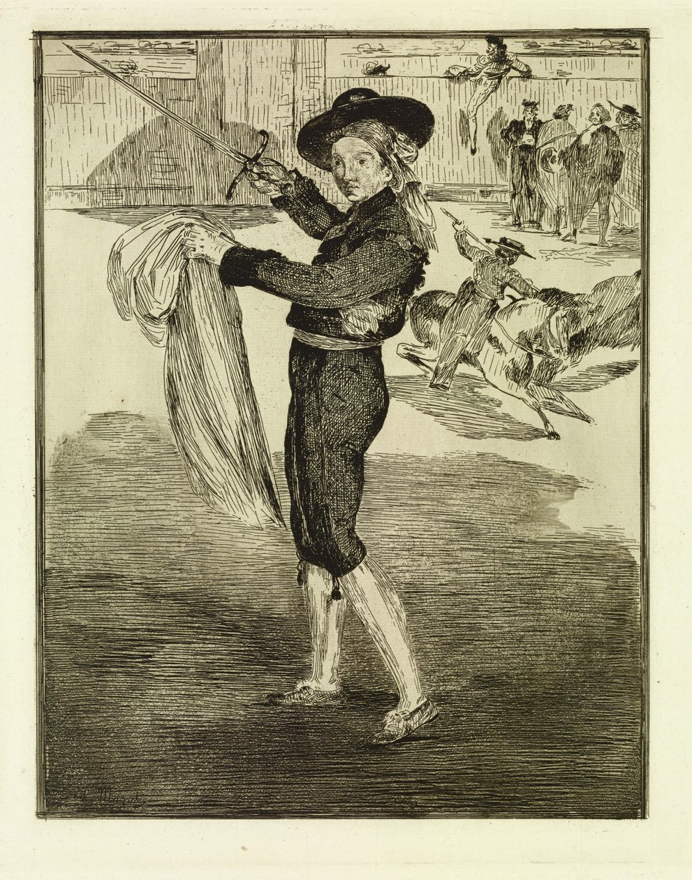 Victorine Meurent i en espadas dräkt av Édouard Manet