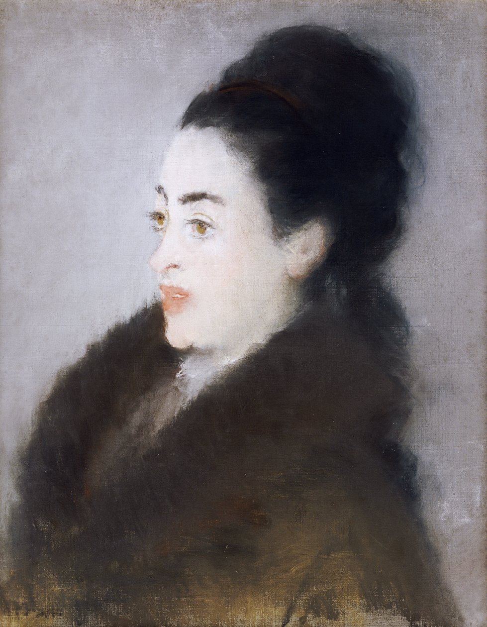 Kvinna i en päls i profil, 1879 av Édouard Manet