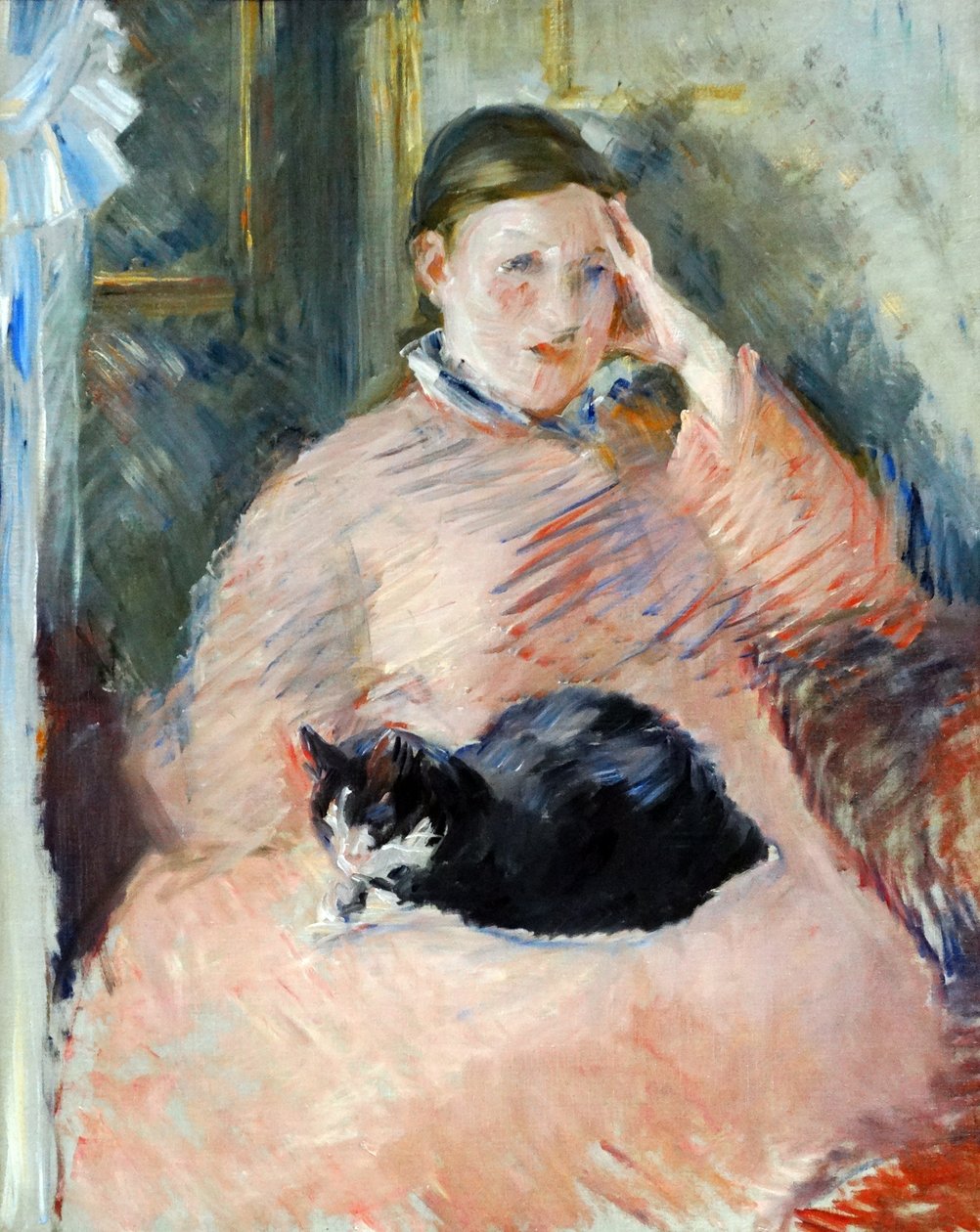Kvinna med en katt cirka 1880-2, av den franska impressionistiska konstnären Edouard Manet av Édouard Manet