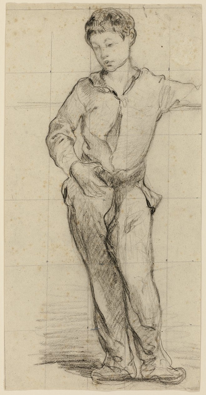 Ung man stående (Léon Leenhoff) (rekto); Skiss av stående pojke (verso) av Édouard Manet