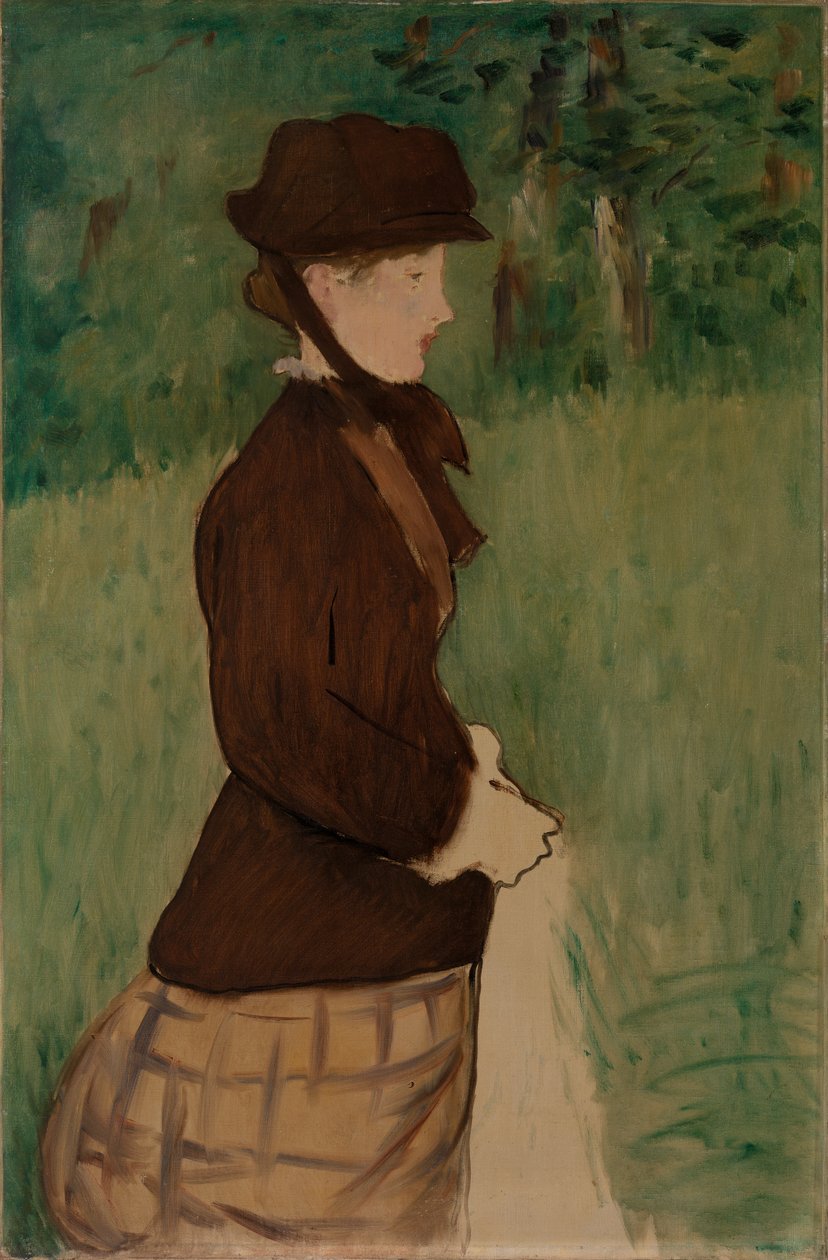 Ung kvinna i en trädgård av Édouard Manet