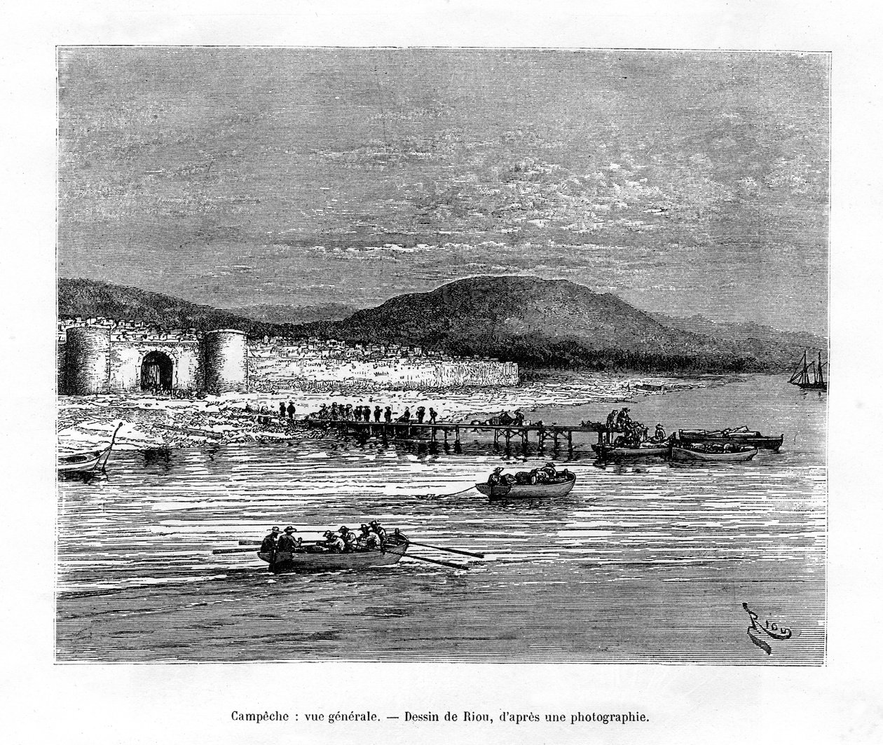 Campeche, Yucatan, Mexiko, 1800-talet av Edouard Riou