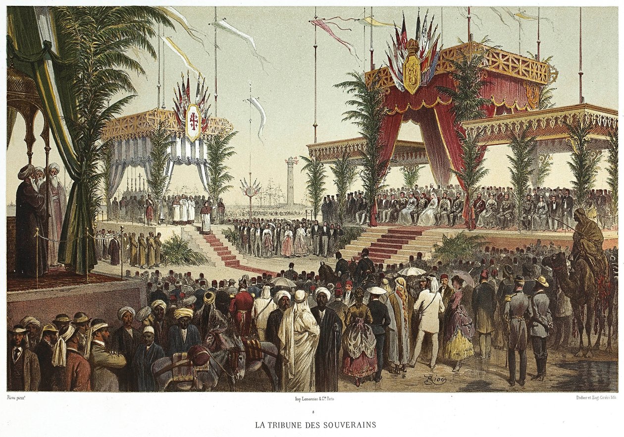 Suezkanalen. Suveränernas Tribune, 1869. av Edouard Riou