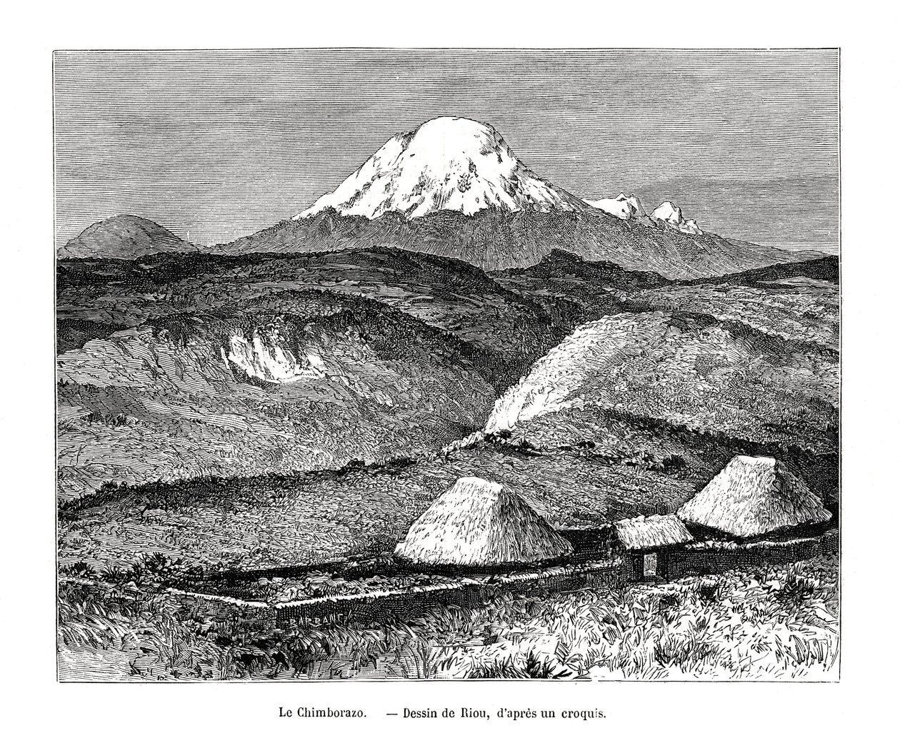 Mount Chimborazo, Ecuador, 1800-talet av Edouard Riou