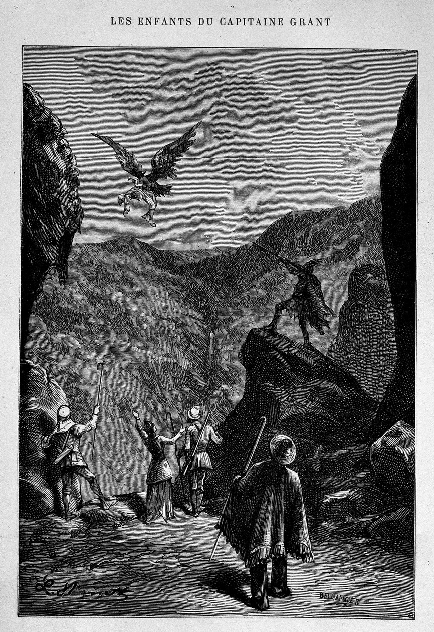 Åh, titta... den... den... den... Robert! i "The Children of Captain Grant" av Jules Verne av Edouard Riou