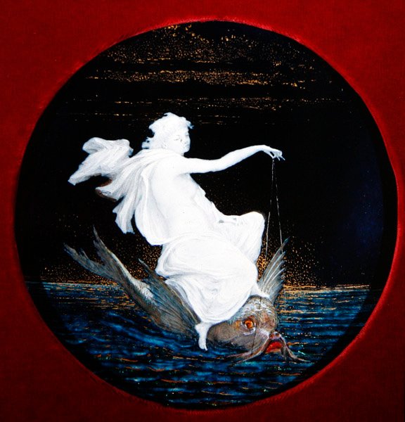 Spirit of the Water - the Elements, c.1870 (emalj på porslin) (se 468026) av Edouard Rischgitz