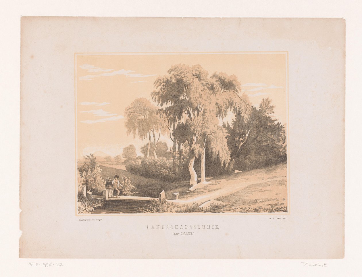 Landschapsstudie (titel på objekt) av Edouard Taurel