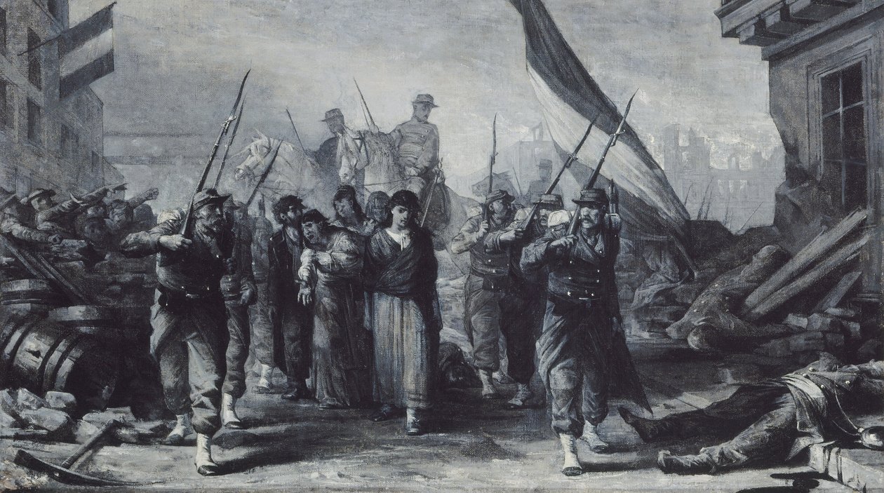 Branden i Hôtel de Ville 1871, 1871 (olja på duk) av Edouard Toudouze