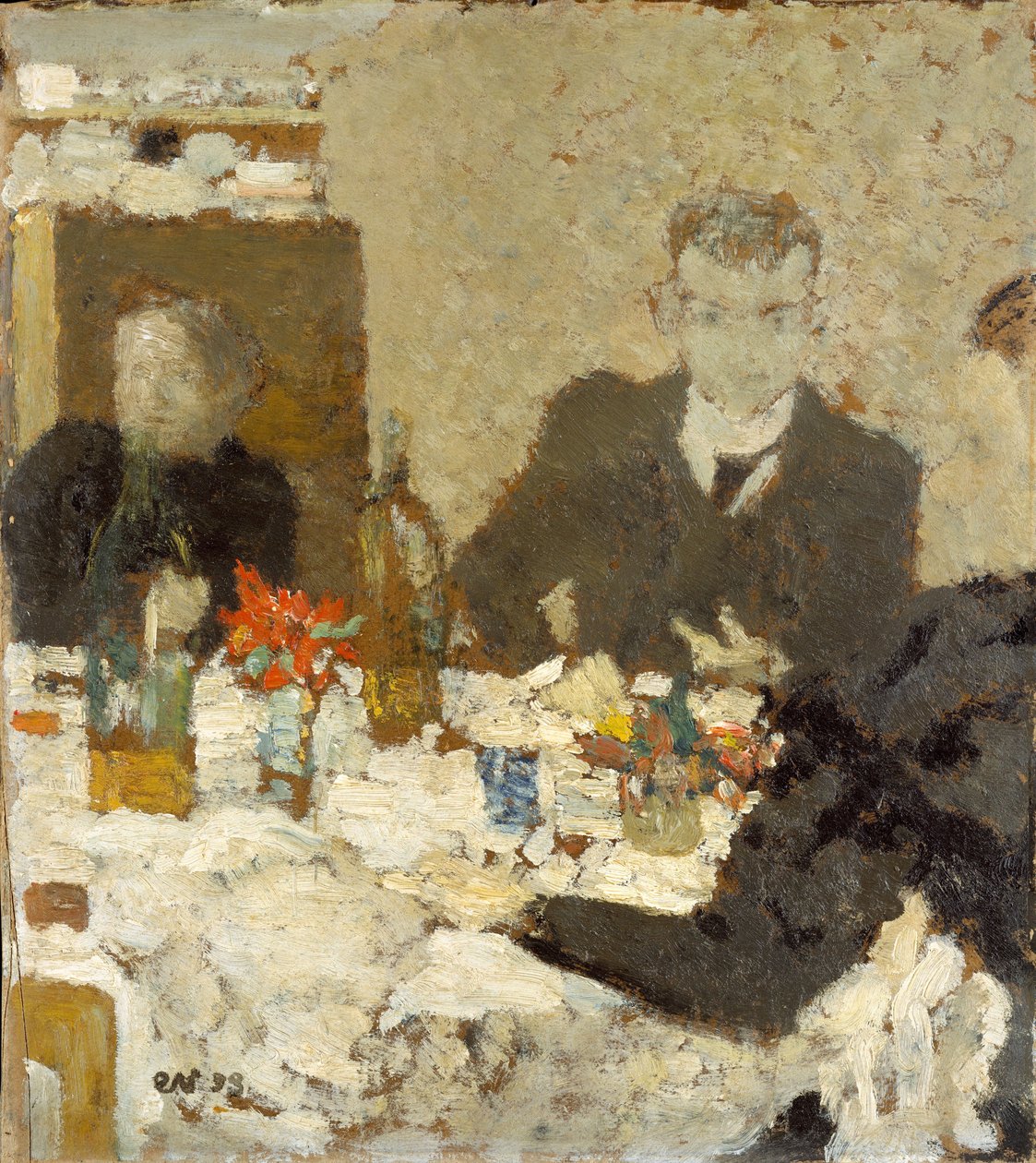 Vid bordet, 1893 (olja på kartong) av Edouard Vuillard