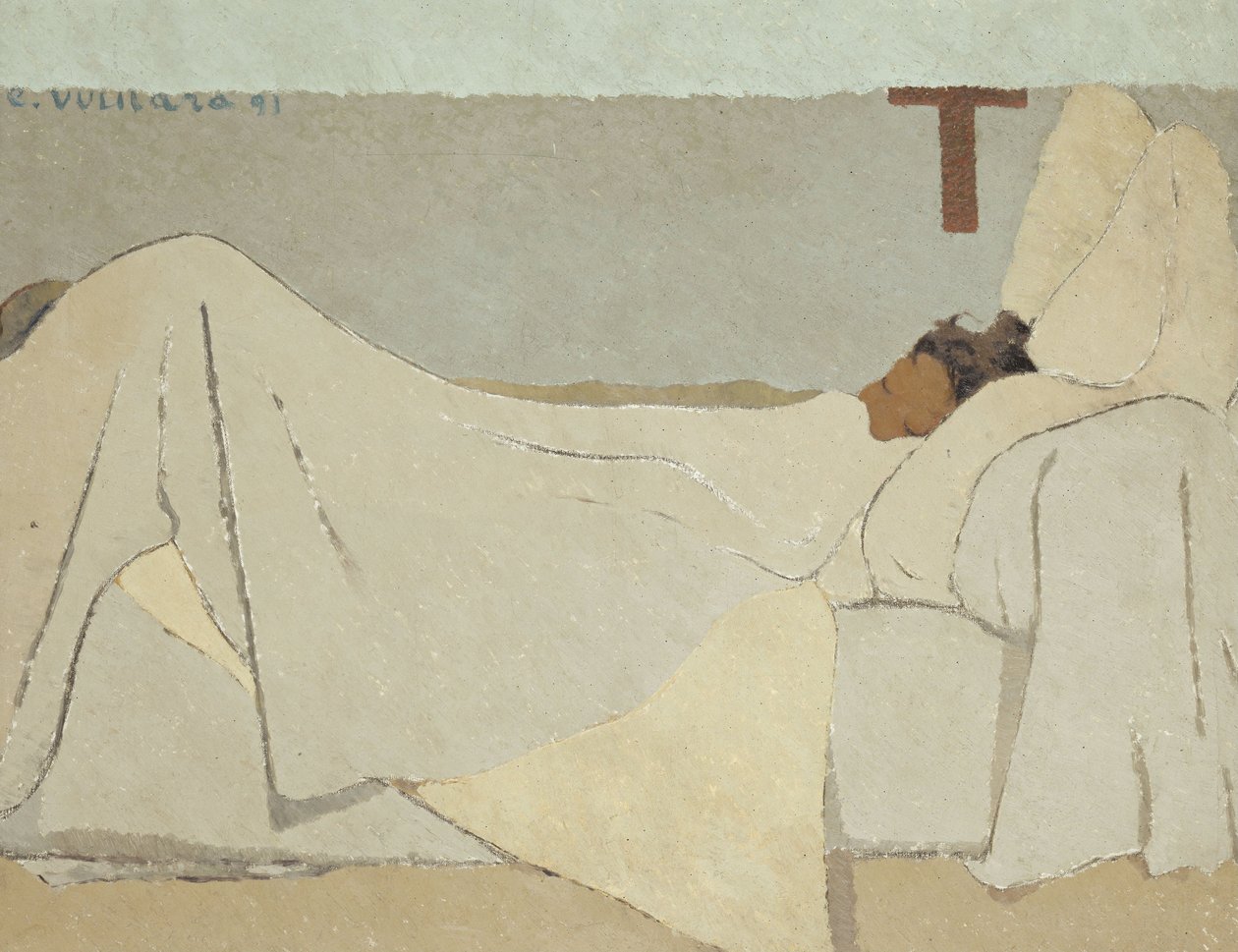 Au lit i sängen, 1891 av Edouard Vuillard