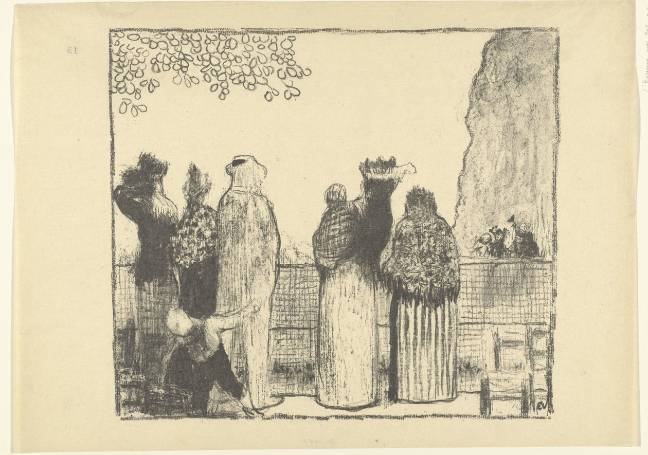 Besökare i Tuilerierna i Paris Les Tuileries Croquis L