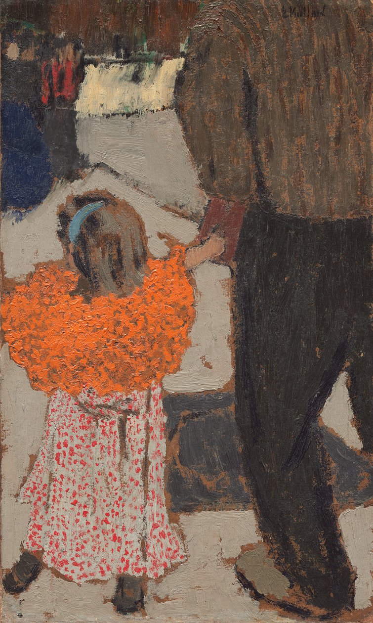 Barn som bär en röd halsduk, ca 1891 (olja på kartong) av Edouard Vuillard