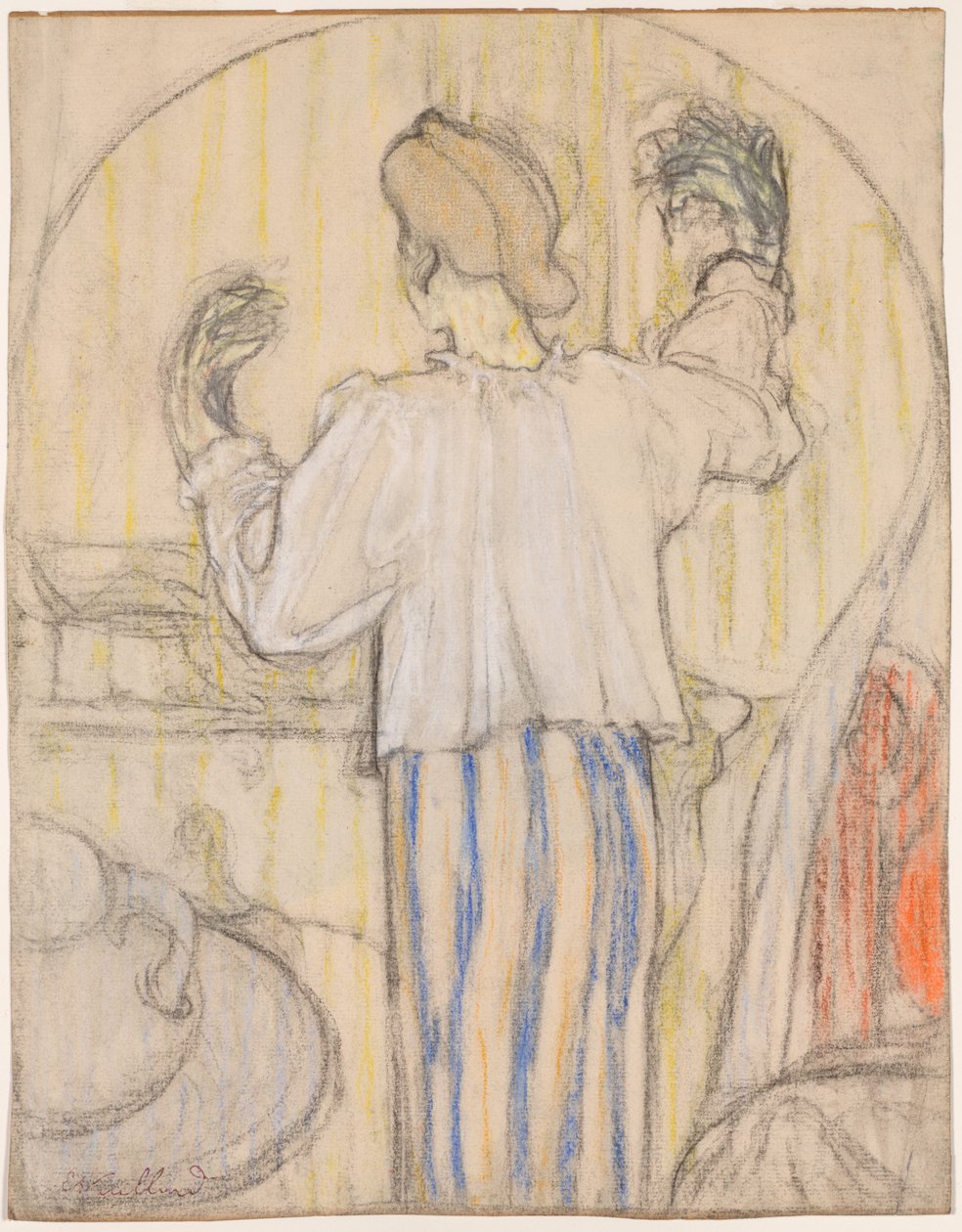 Framför spegeln (fram) av Edouard Vuillard