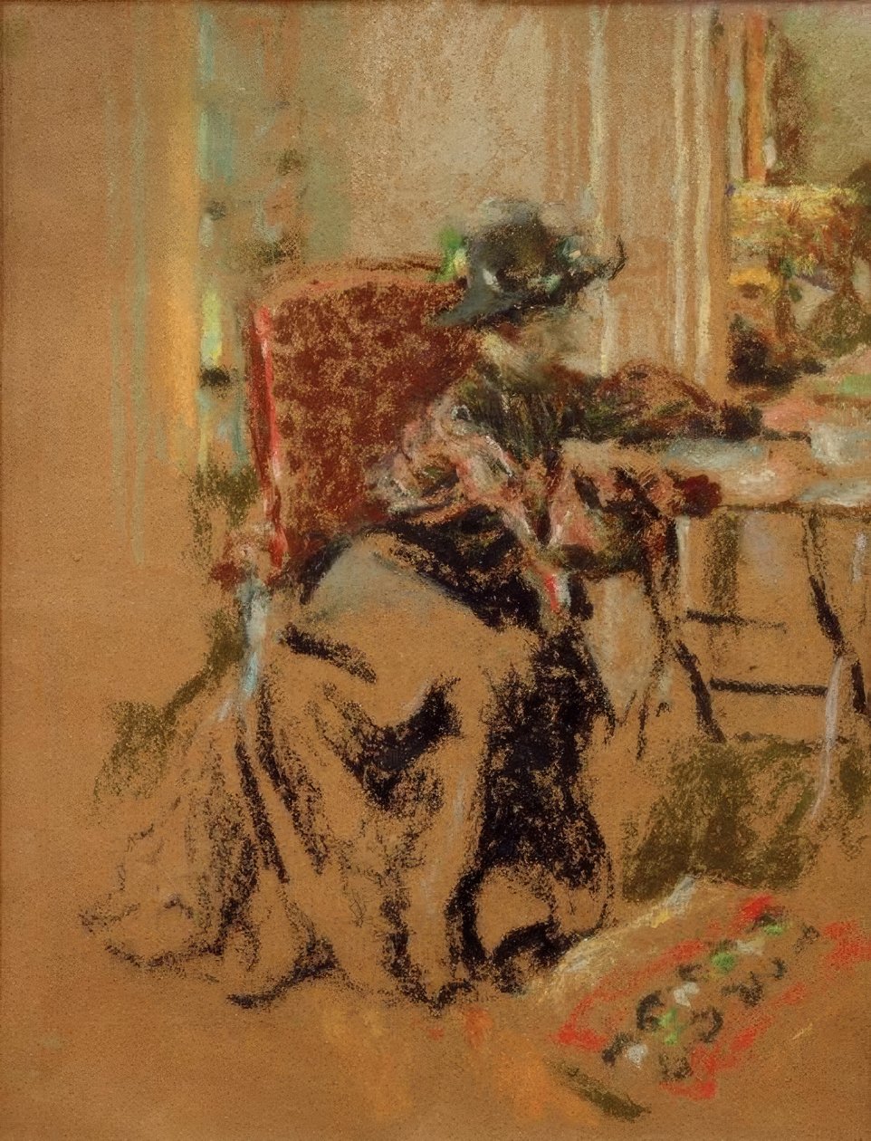 Kvinna i rummet eller besökaren av Edouard Vuillard