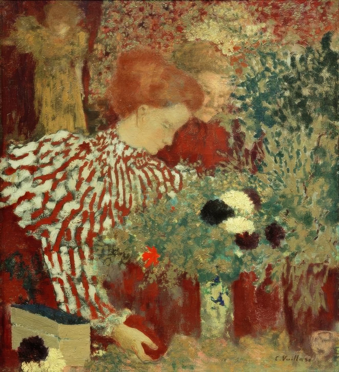 Kvinna i randig klänning av Edouard Vuillard