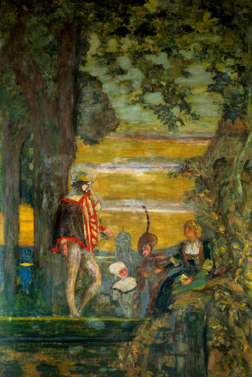 Griselidis Illustration av berättelsen av Charles Perrault, Paris 1900-talet, komedi av Champs Elysees (olja på duk) av Edouard Vuillard
