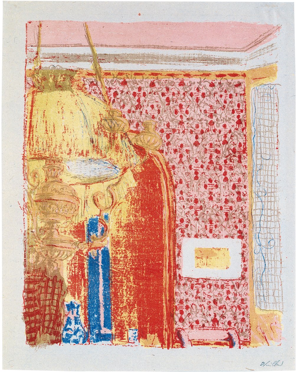 Interieur mit rosa Vorhängen II av Edouard Vuillard