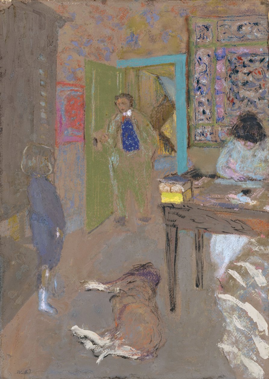 Interiör i Saint-Jacut, 1909 (pastell och gouache på papper) av Edouard Vuillard