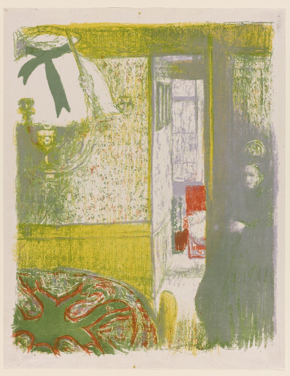 Interiör med hänglampa, pl.4 från Landscapes and Interiors, 1899 av Edouard Vuillard