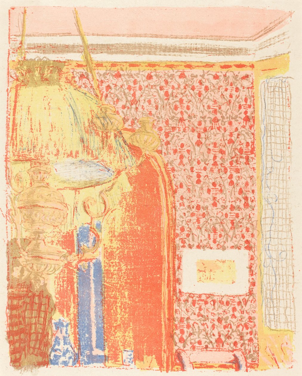 Interiör med rosa tapet III Interieur aux tentures roses III, ca. 1896 publicerad 1899. av Edouard Vuillard
