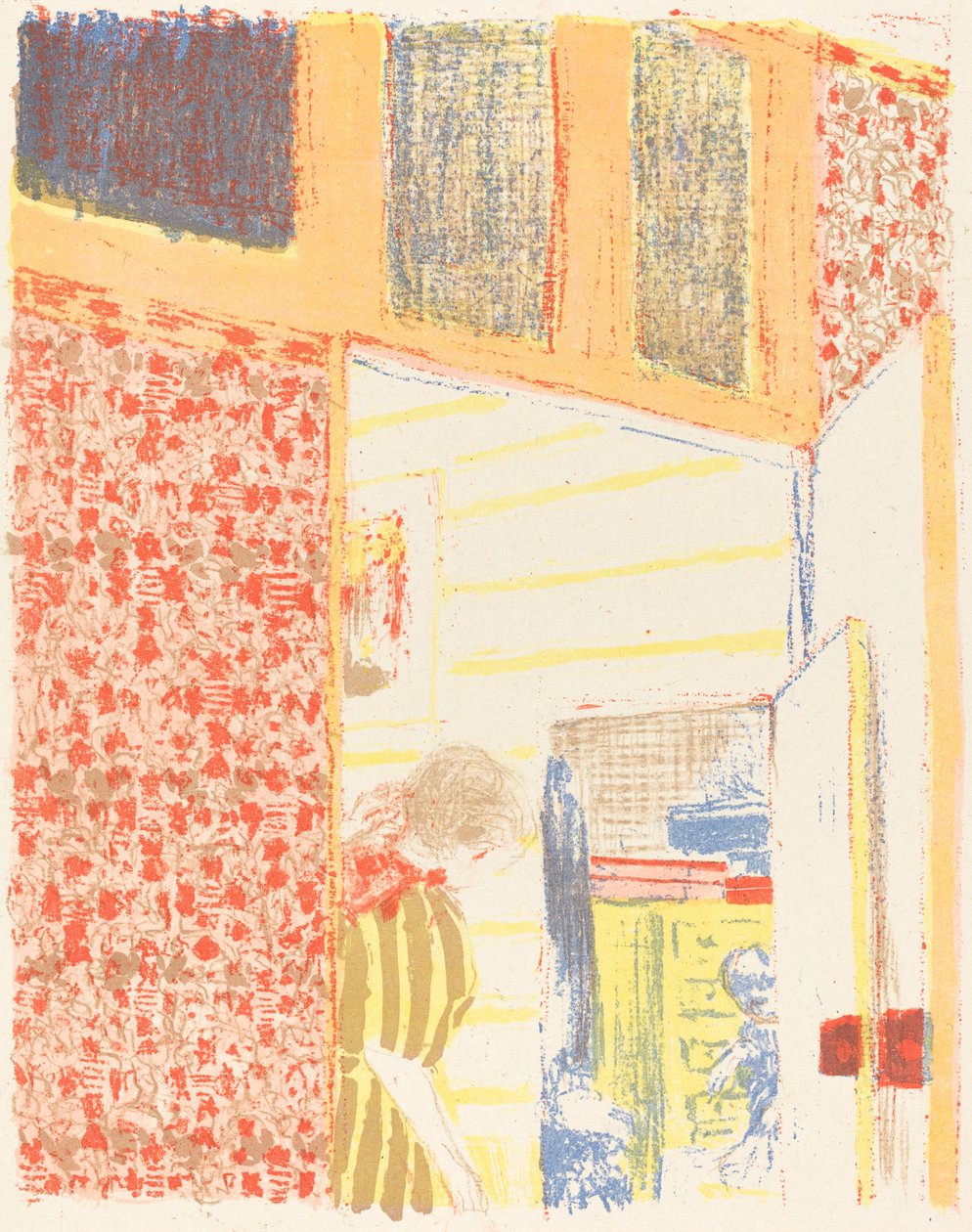 Interiör med rosa tapet II Interiör med rosa hängningar II, ca. 1896 publicerad 1899. av Edouard Vuillard