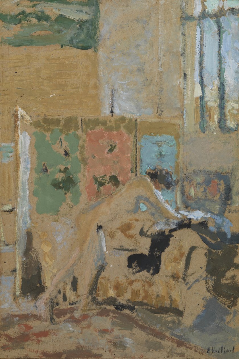 Interiör med skärm, 1909-10 av Edouard Vuillard