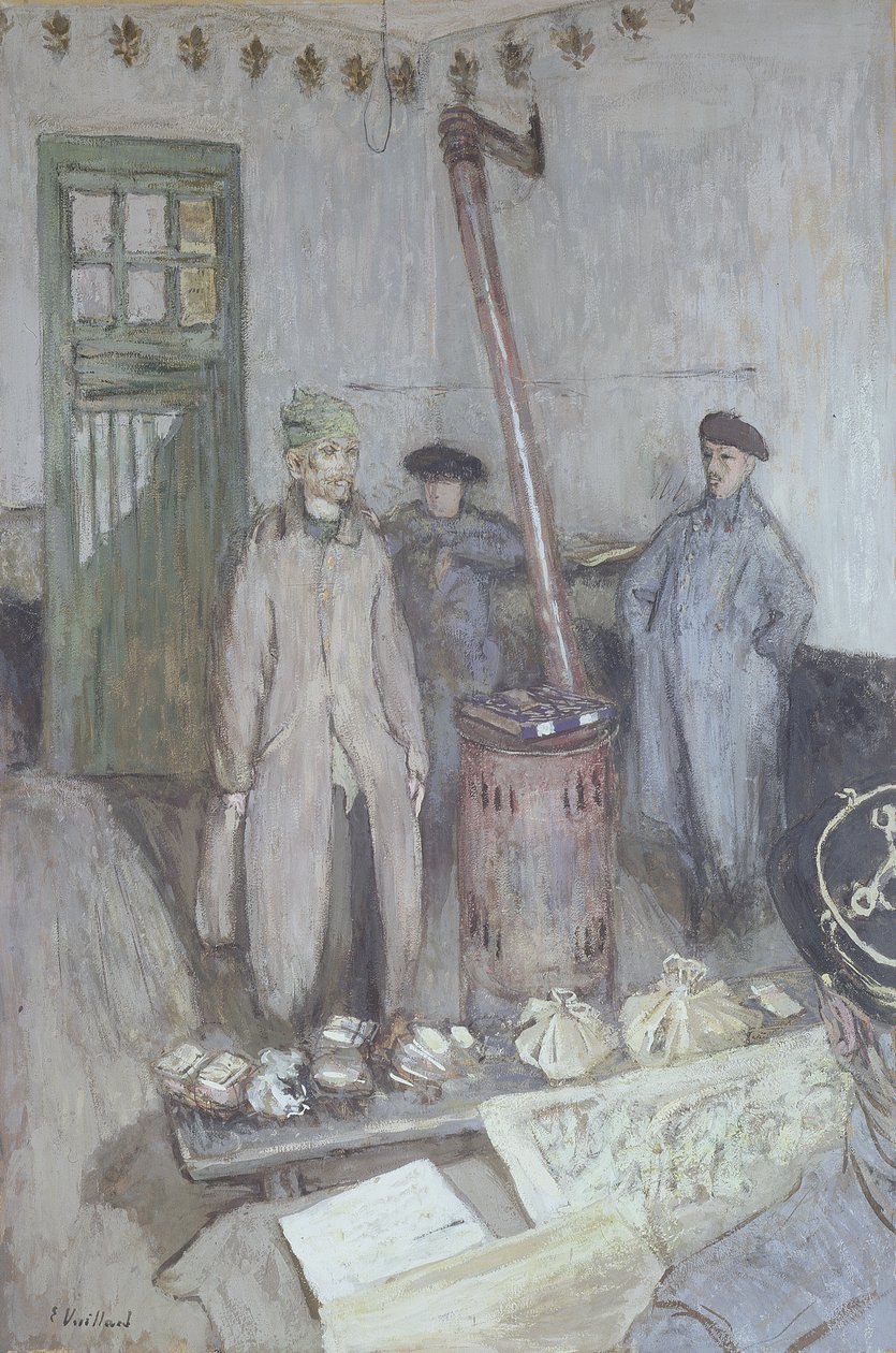 Förhör av en tysk fånge av en fransk officer, 1917 av Edouard Vuillard