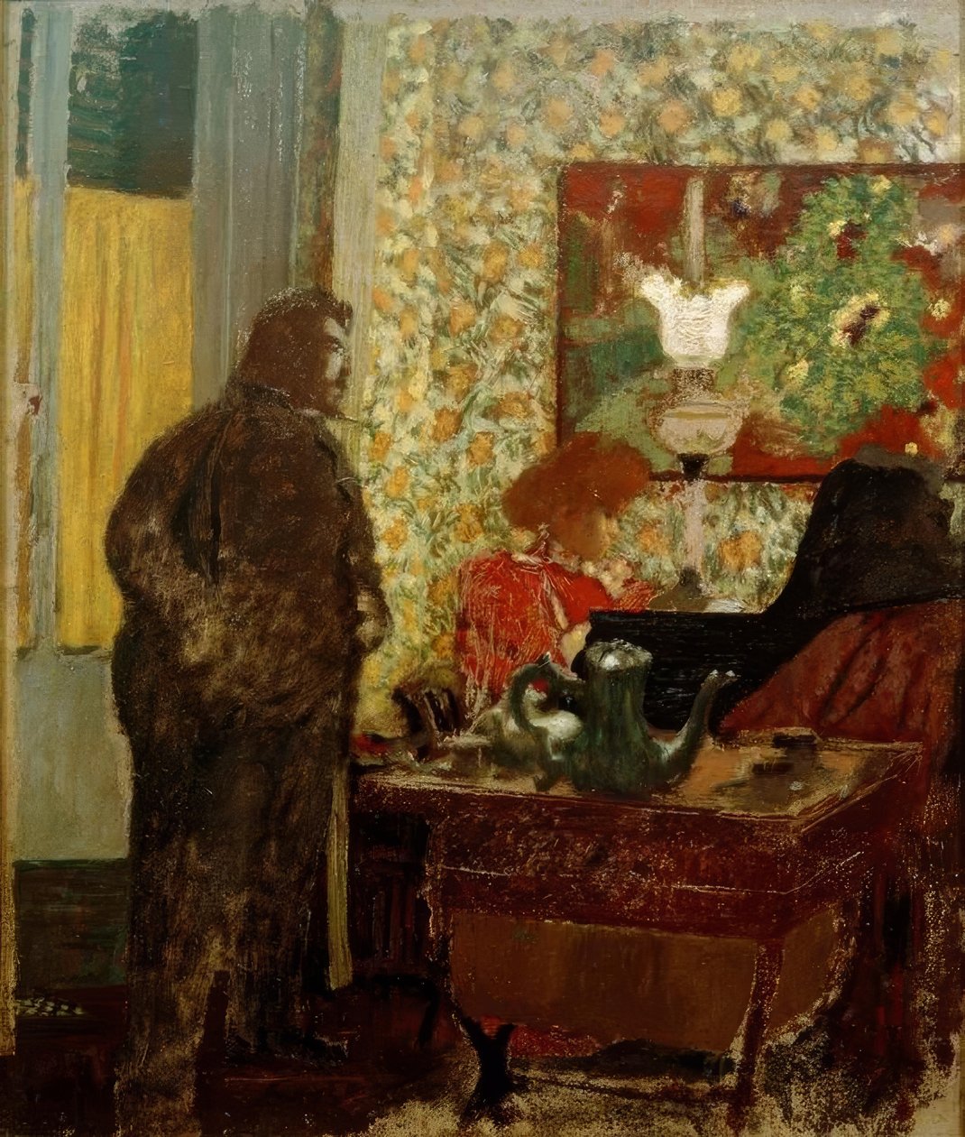 Interiör med Misia Natanson vid pianot (Cipa lyssnar på Misia av Edouard Vuillard