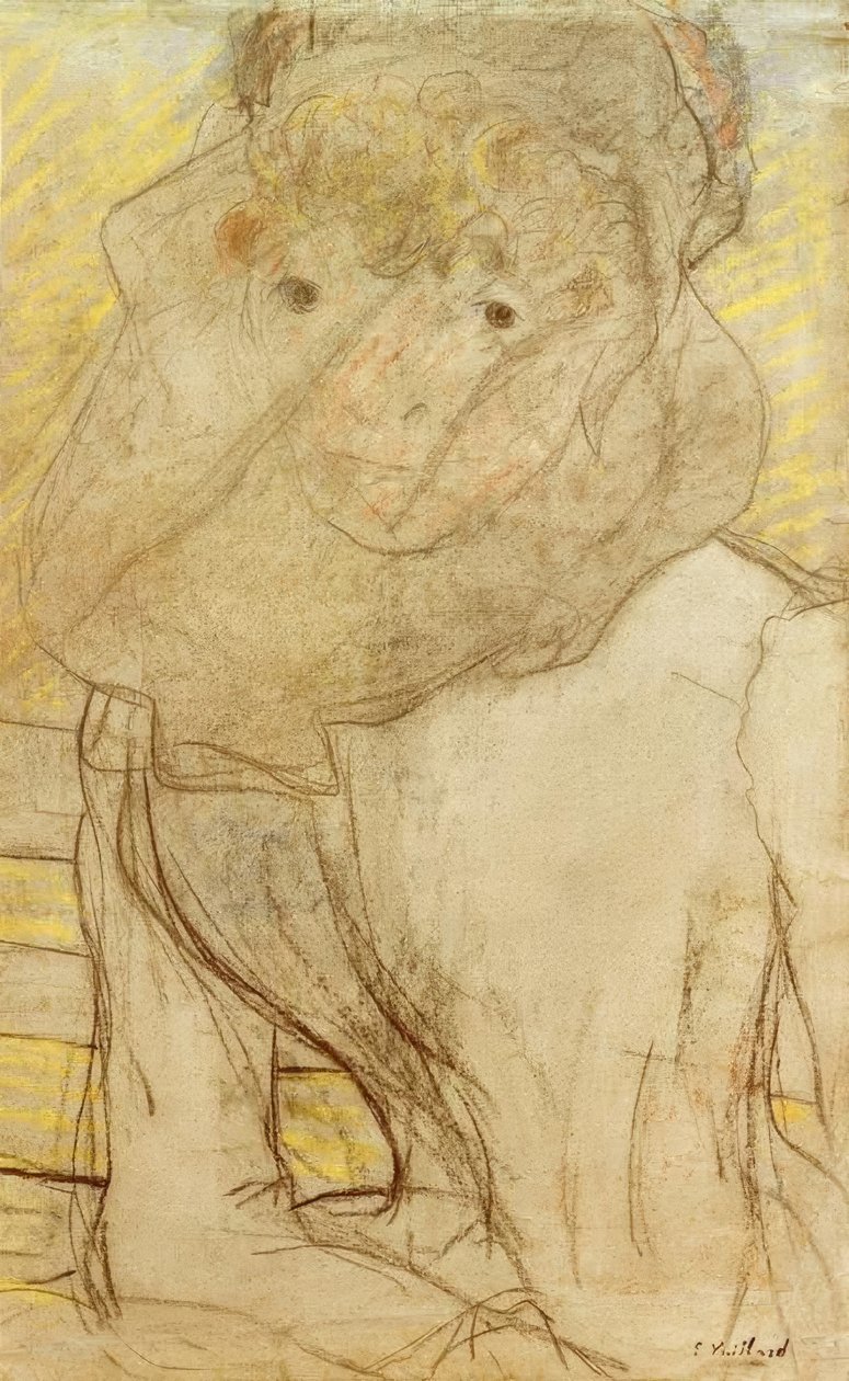 Ung kvinna med en violett av Edouard Vuillard