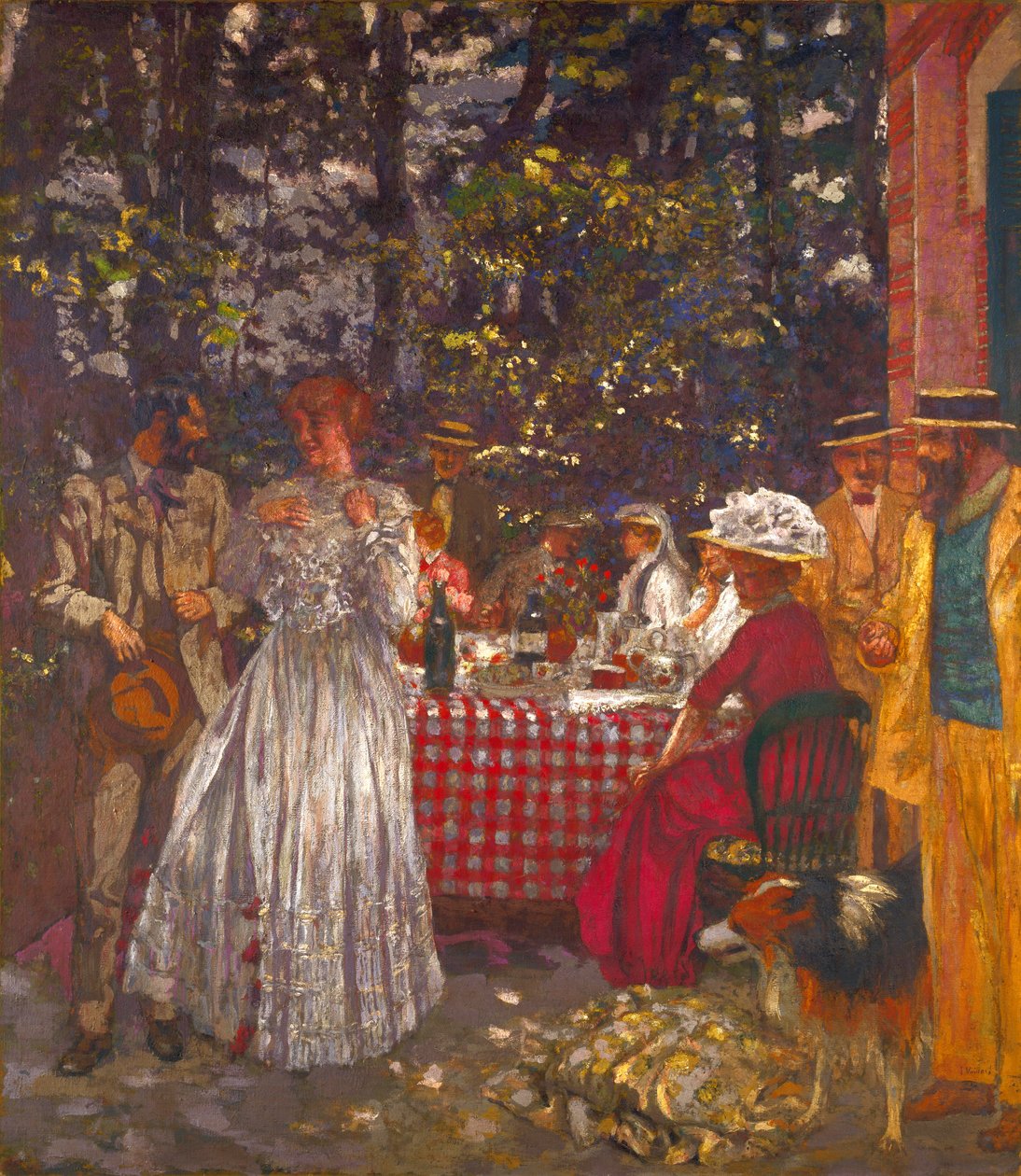 Terrassen på Vasouy, lunchen - Vuillard, edouard (1868-1940) Terrassen på Vasouy, Lunchen Olja på duk 1901 National Gallery, London 218,4x190 av Edouard Vuillard