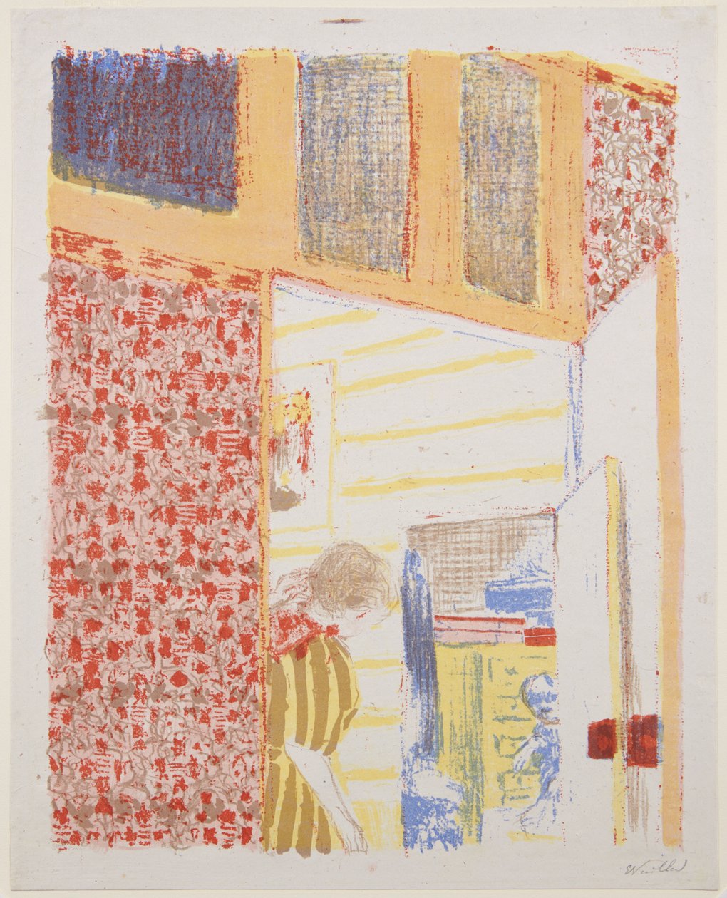 Landschaften und Innenräume: Innenraum mit rosa Tapete III av Edouard Vuillard