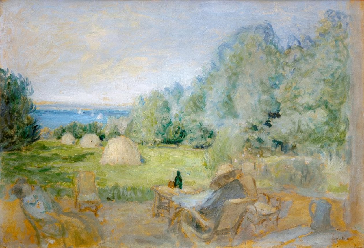 Höstackar vid Jardin des Étincelles i Criqueboeuf av Edouard Vuillard