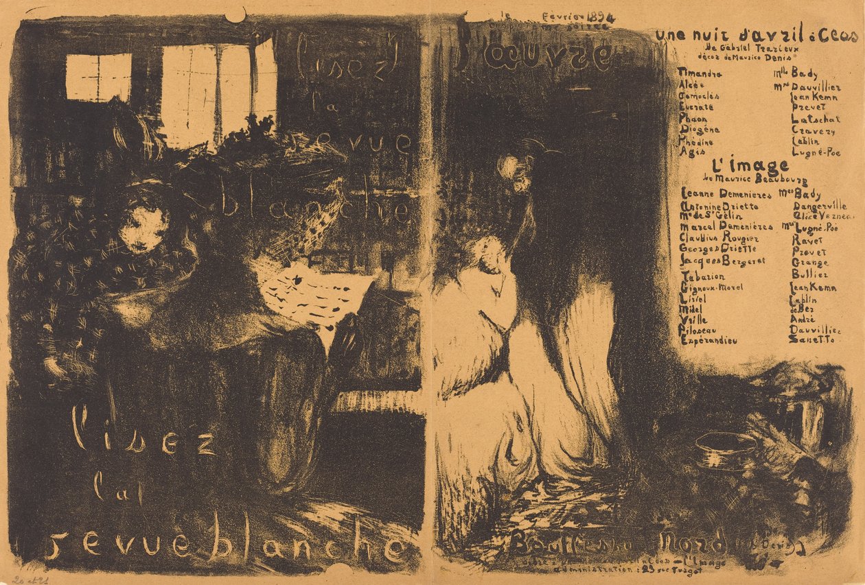 Lisez la revue blanche; Eine Nacht im April Ceos, Das Bild av Edouard Vuillard