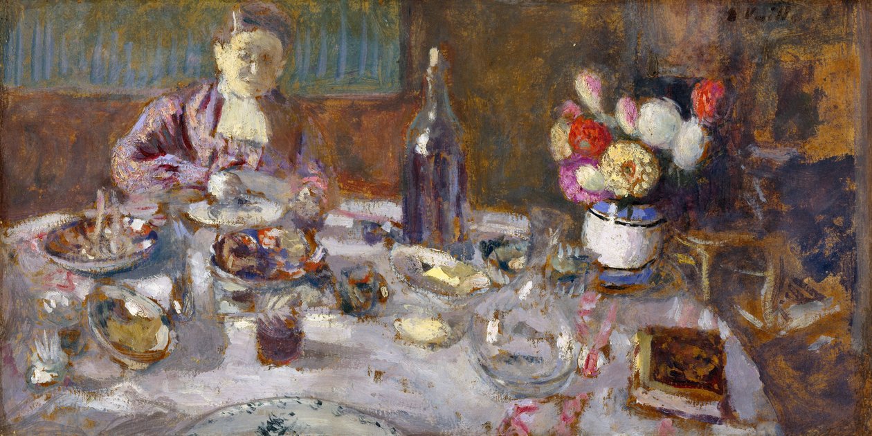 Lunch, 1901 (olja på kartong) av Edouard Vuillard