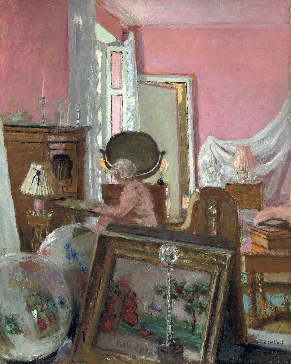 Madam Hessel i sitt rum på Chateau des Clayes; Madame Hessel i sitt sovrum på Chateau des Clayes, ca 1930-1935 av Edouard Vuillard