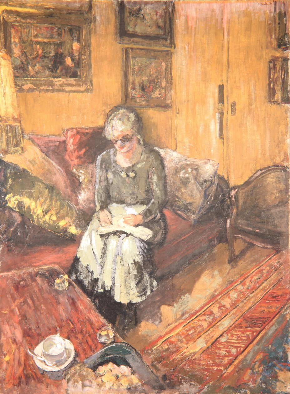 Madame Hessel i Boudoir, Rue de Naples, ca 1935 (valpsjuka på duk) av Edouard Vuillard