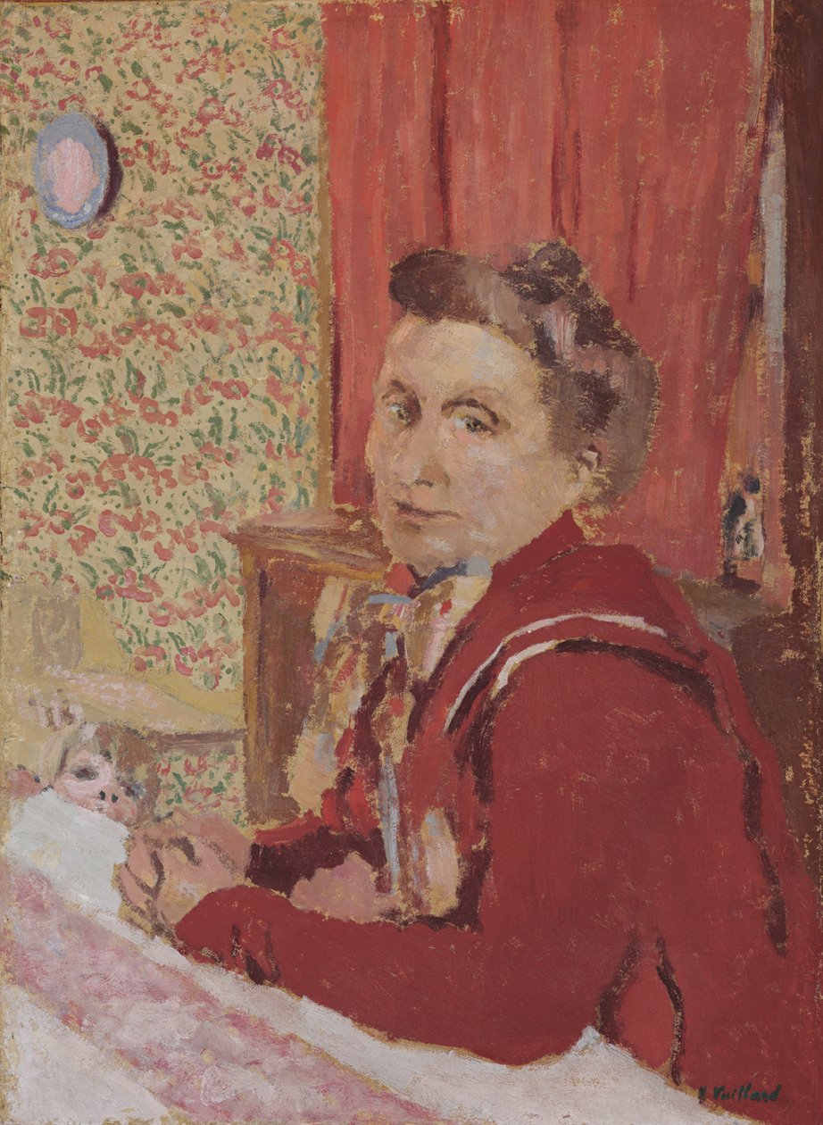 Madame Roussel i rödbrun badrock; Madame Roussel i en rödbrun morgonrock, 1901 av Edouard Vuillard