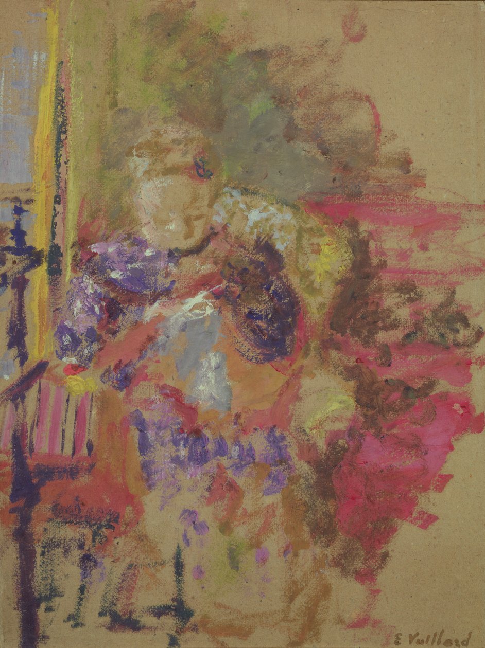 Madame Vuillard Sewing, ca 1905 av Edouard Vuillard
