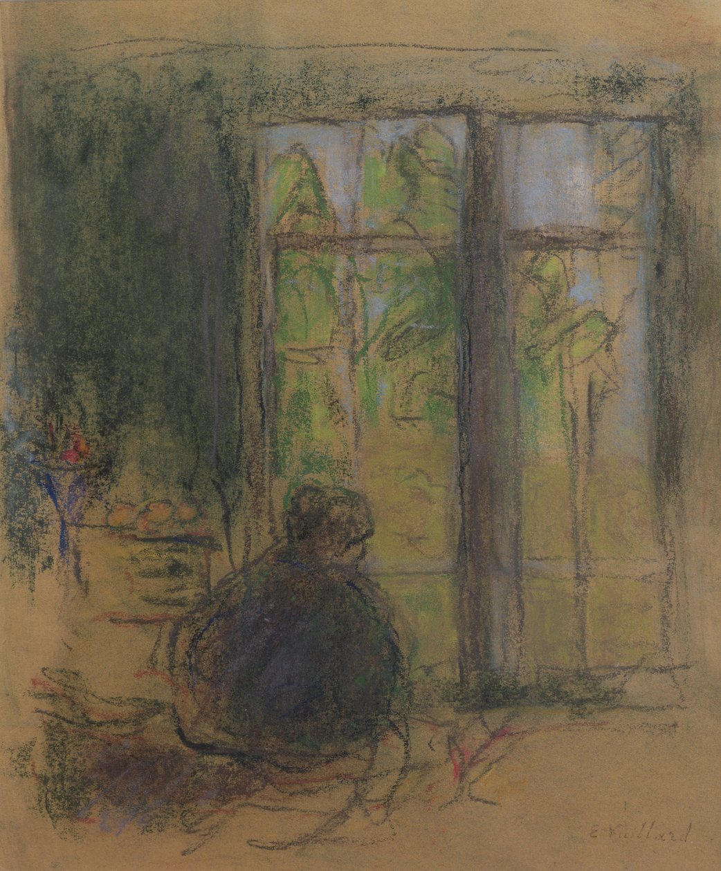 Madame Vuillard vid fönstret, 1915 av Edouard Vuillard