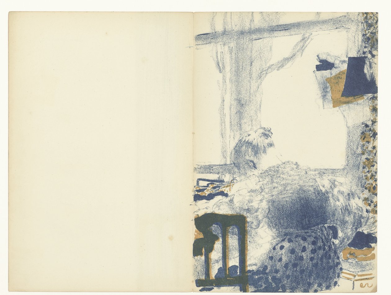 Sömmerska sitter vid fönstret i interiören La Couturiere av Edouard Vuillard