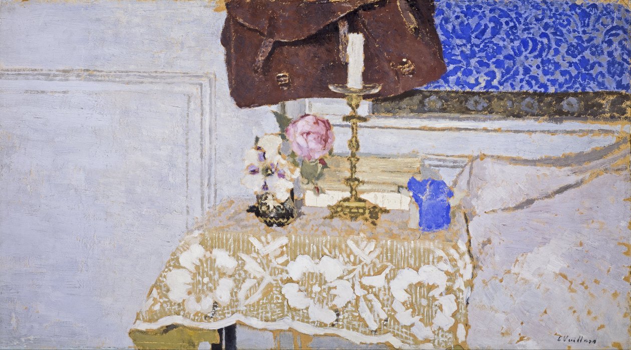 Stilleben med ljusstake av Edouard Vuillard