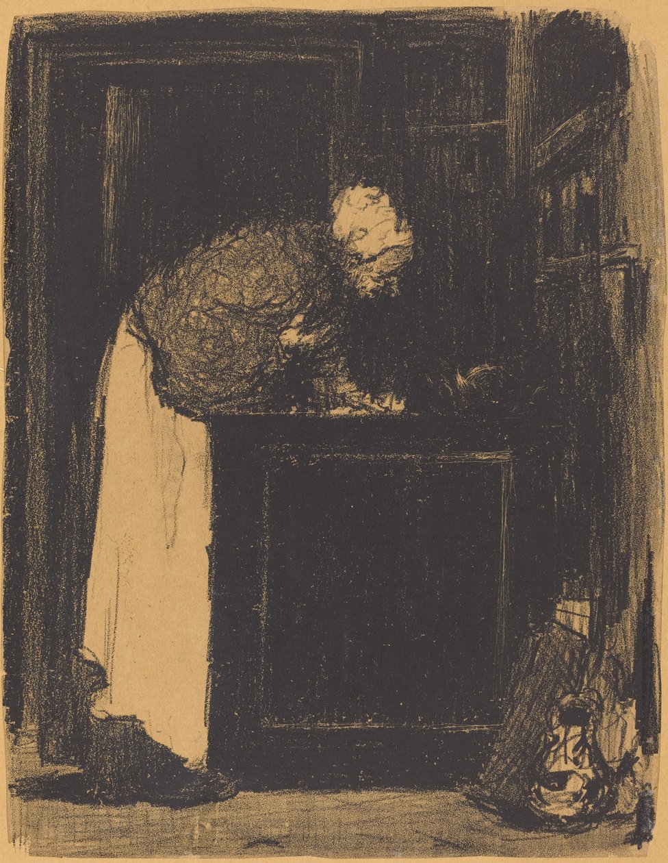 Gammal kvinna vid en spis Vielle Femme au Fourneau, 1893. av Edouard Vuillard