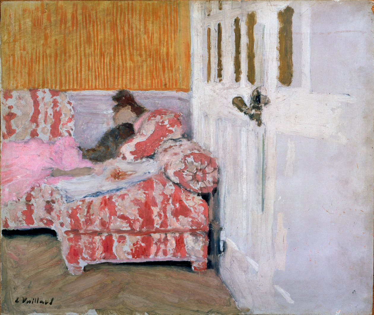 [På soffan Det vita rummet, 1890-1893. av Edouard Vuillard