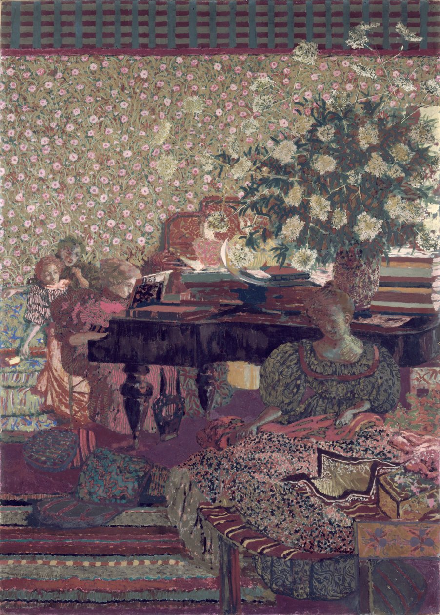 Personer i en interiör. Musiken av Edouard Vuillard