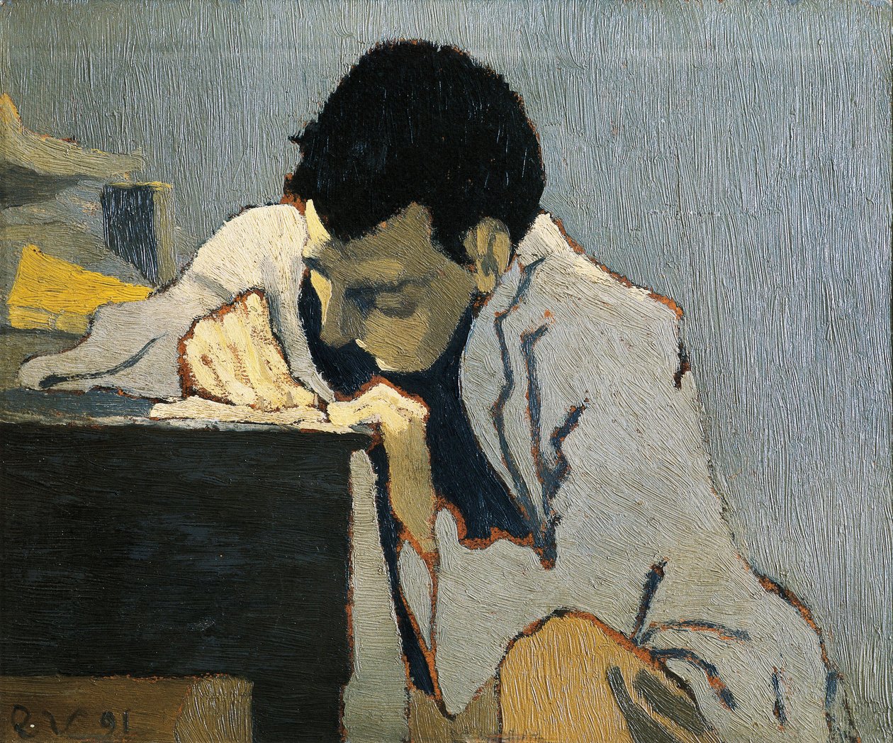 Porträtt av Aurelien Lugne-Poe. Målning av Edouard VUILLARD (1868-1940) av Edouard Vuillard