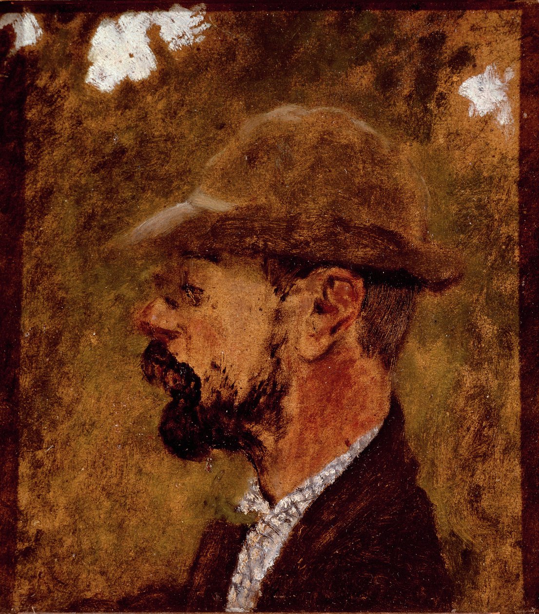 Porträtt av målaren Henri de Toulouse Lautrec efter profil (olja på duk) av Edouard Vuillard