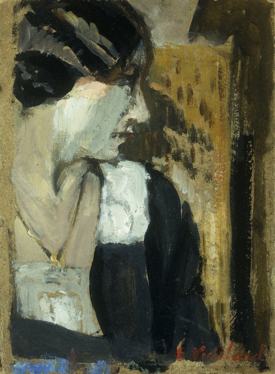 Profil av en kvinna; Profil de Femme, av Edouard Vuillard