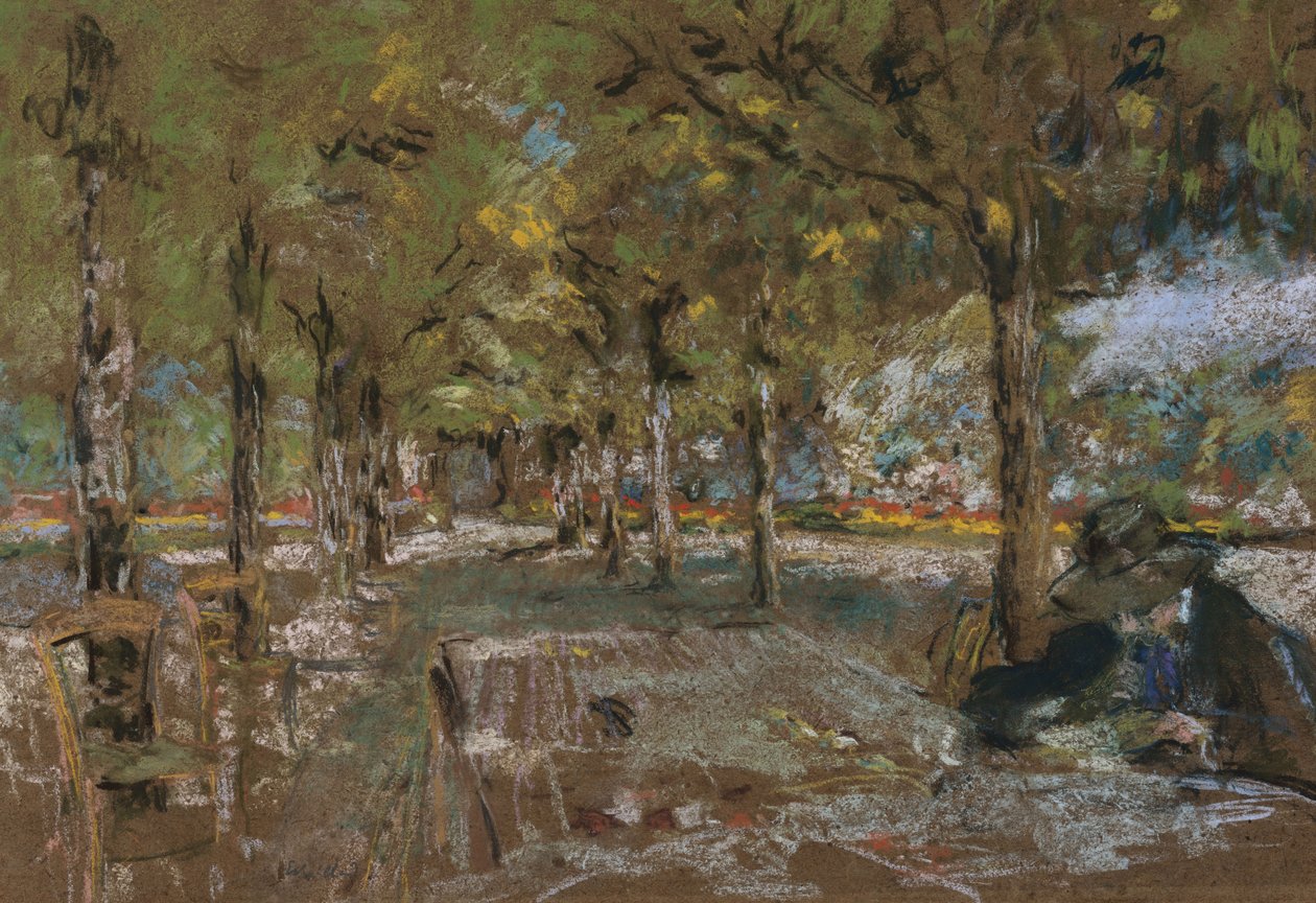 Läser under träden i Amfreville, ca 1906 av Edouard Vuillard