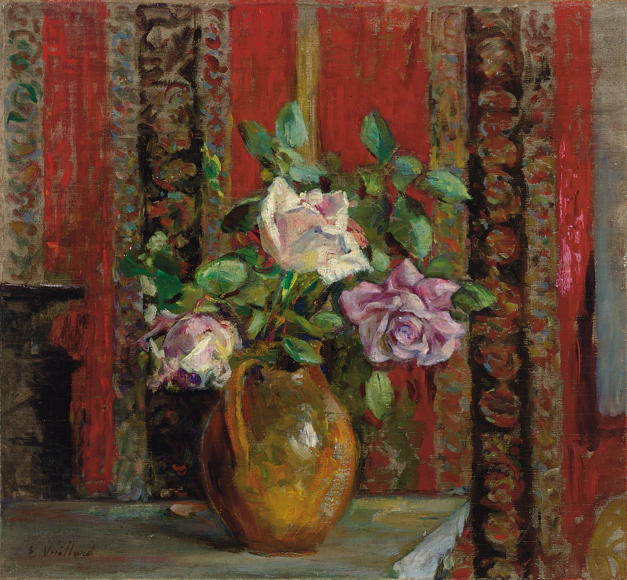 Rosor i en kanna; Rosor i en kanna, ca 1905 av Edouard Vuillard