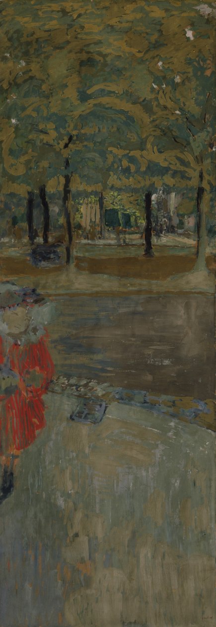 The Garden of La Muette i Passy, ​​Paris, ca 1906-1907 (valpsjuka på papper på duk) av Edouard Vuillard